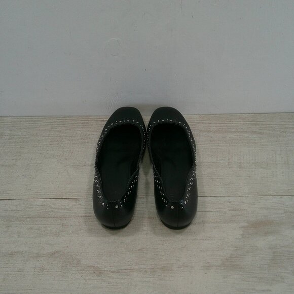 Naturalizer Black Leather D'Orsay Square Toe Studded Cody 3 Ballet Flats SZ 7.5 - Picture 7 of 12